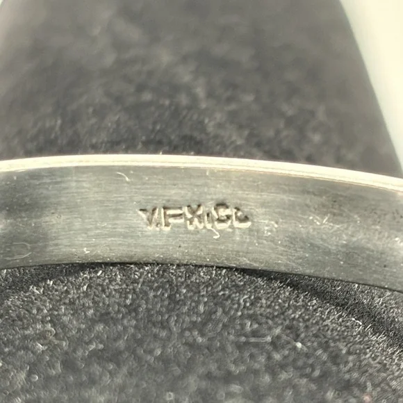 Vintage Mexico 925 Sterling Silver Abalone Red Shell Inlay Hinged Cuff Bracelet - Picture 11 of 16